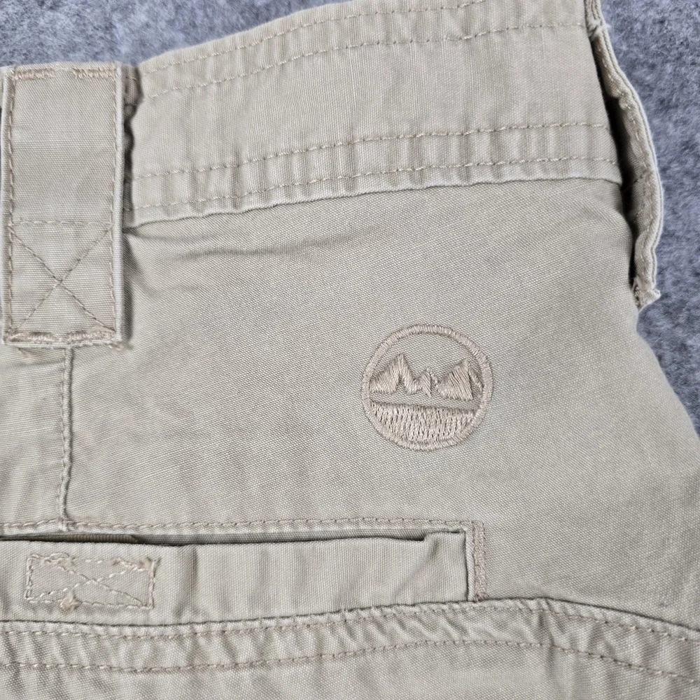 Wrangler Outdoor Shorts Mens 38 Beige Cargo Canvas Utility Pockets Hiking